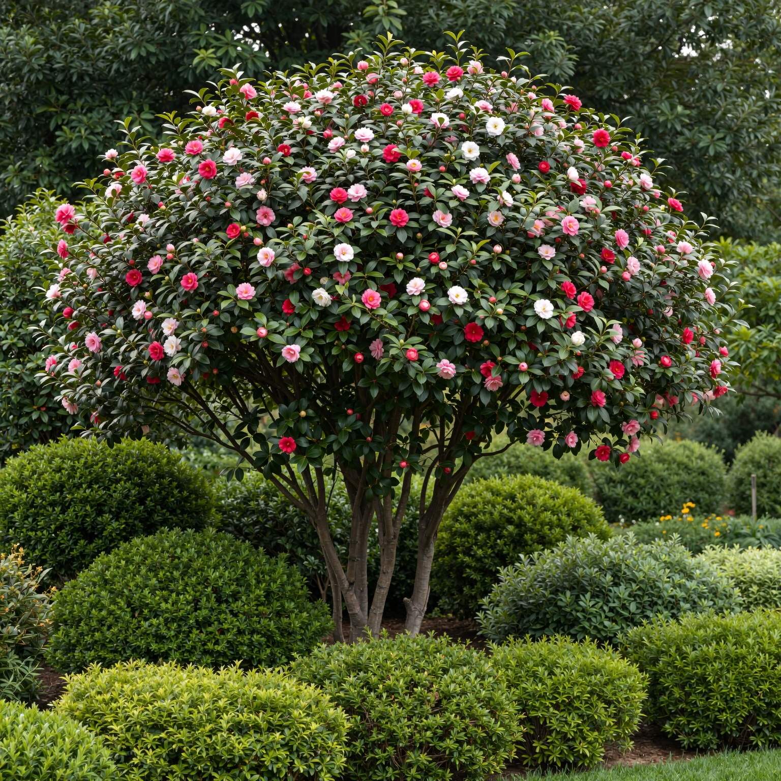 Camellia as specimen focal point - camellia landscaping