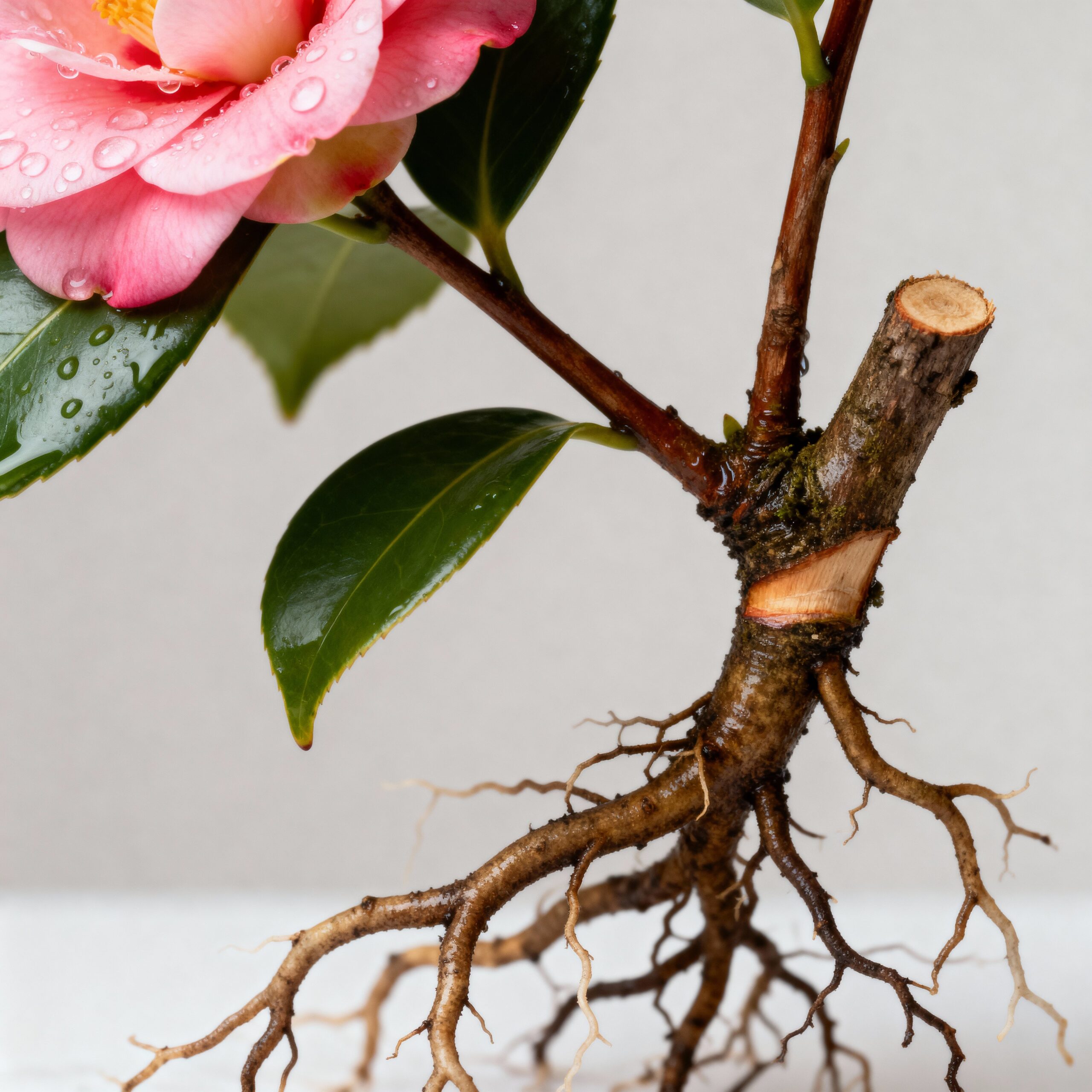 Successfully air-layered camellias in pots - air layering camellias